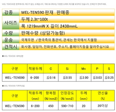 내마모강판 웰텐590