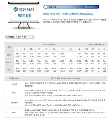 대양금속 STS200계강종
