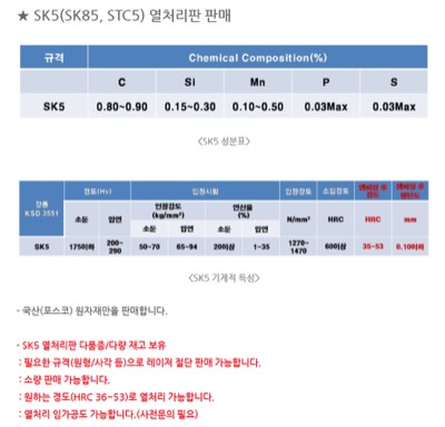 SK5 성분& 열처리