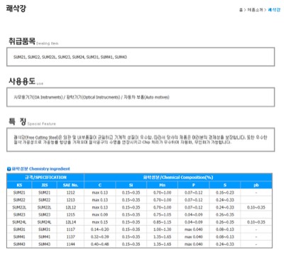 쾌삭강분류