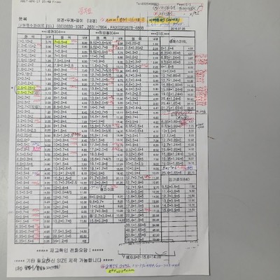 세관파이프규격표(국산)