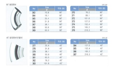 양쪽엘보(45도,90도-용접)