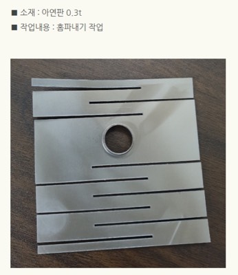 커팅(아연도판-홈따내기작업)